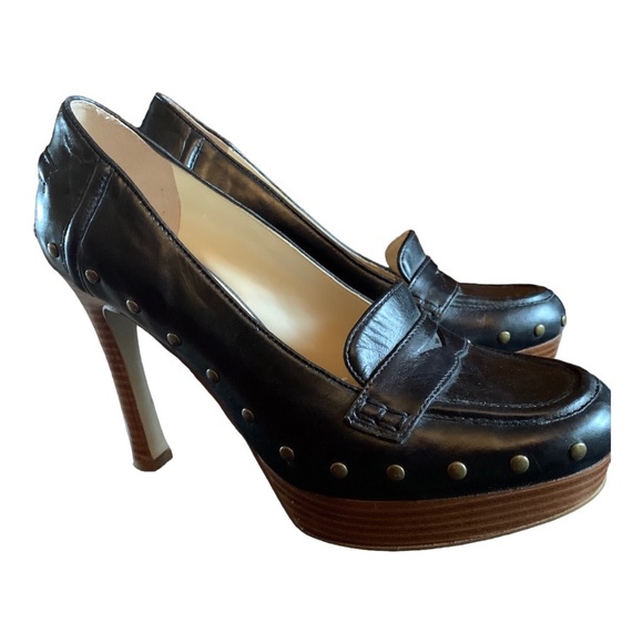 Enzo Angiolini Black Women's Pumps - Size 7.5M - Edgy Metal Studs - Picture 9 of 10